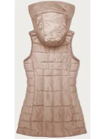 Svetlo béžová dámska vesta s kapucňou S'West (B8226-51)