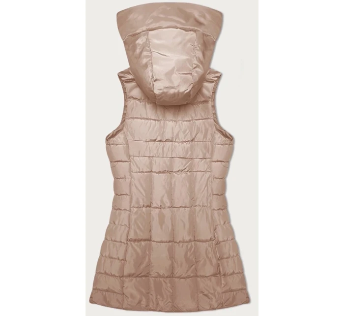 Svetlo béžová dámska vesta s kapucňou S'West (B8226-51)