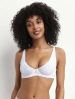 Dámska čipkovaná podprsenka DIM DAILY DENTELLE UNDERWIRE BRA - DIM - biela