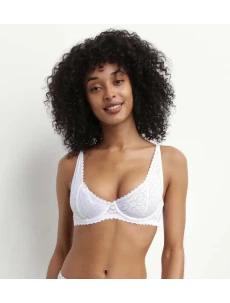 Dámska čipkovaná podprsenka DIM DAILY DENTELLE UNDERWIRE BRA - DIM - biela