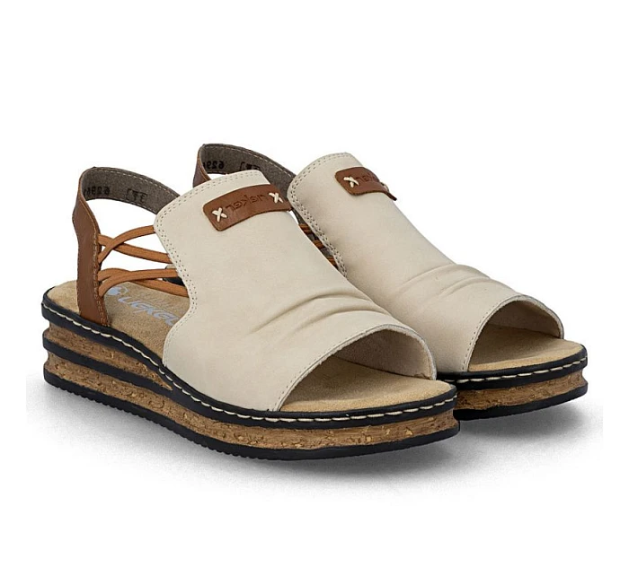 damskie na beżowe model 22087115 - Rieker