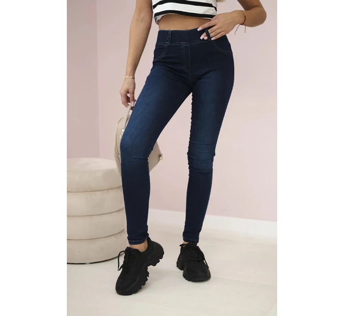 Tmavě džínové kalhoty