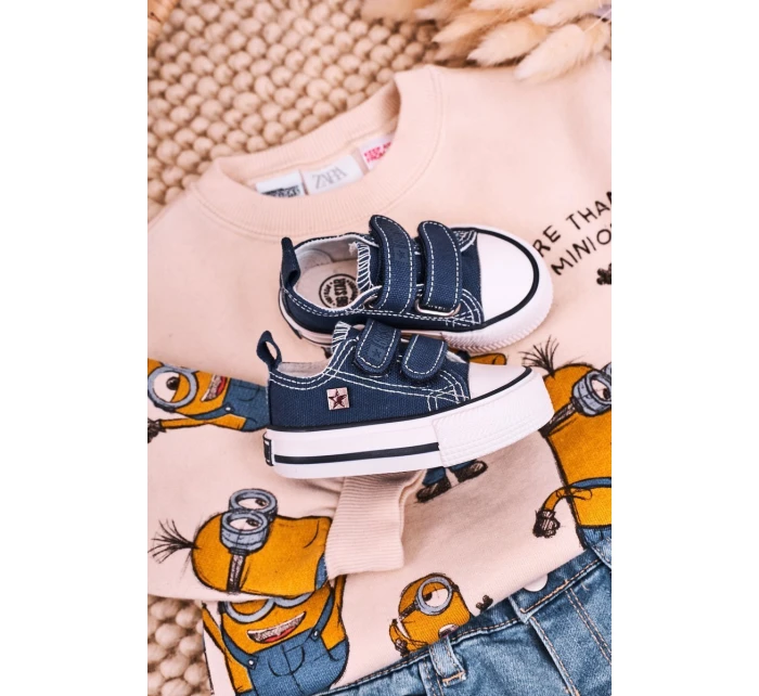 Dziecięce Trampki Na Rzepy BIG STAR HH374201 Granatowe