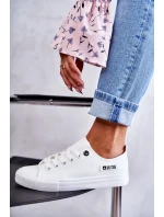 Damskie Skórzane Niskie Trampki Big Star KK274010 Białe