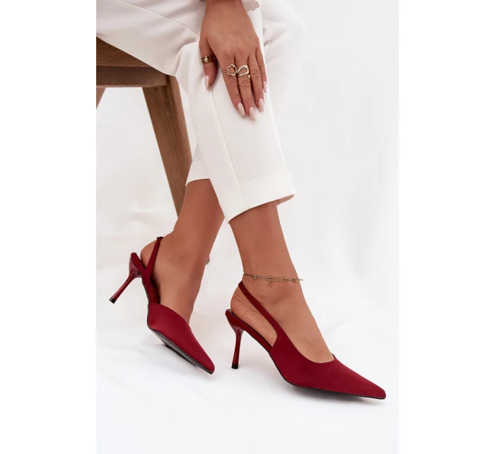 Szpilki Z Odkrytymi Piętami Bordowe Lenira