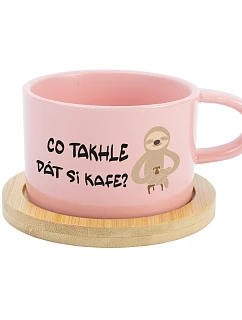 CO TAKHLE DÁT SI KAFE? - růžový hrníček makronka 200 ml