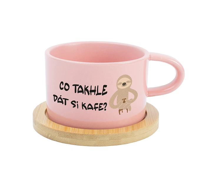 CO TAKHLE DÁT SI KAFE? - růžový hrníček makronka 200 ml