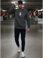 Pánská grafitová mikina s potiskem Dstreet model 21993004 - FashionStreet