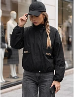 Dámska prechodná bunda typu bomber so stojáčikom, čierna, FashionStreet TY6023 Dámska prechodná bunda typu bomber so stojáčikom, čierna, FashionStreet TY6023