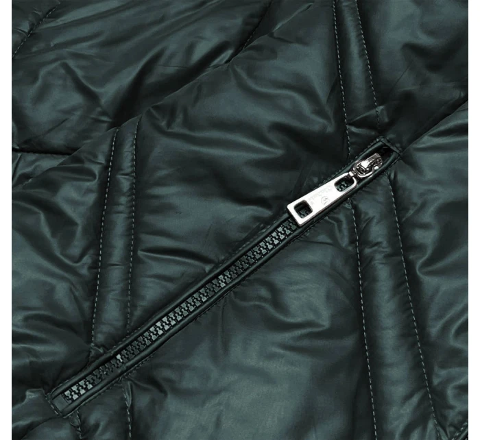 Tmavozelená prešívaná dámska bunda (H-97-2)