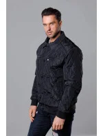Černá pánská prošívaná bunda s límcem model 18344894 - J.STYLE