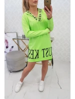 Šaty s kapucňou a potlačou pistácie Šaty s kapucňou a potlačou pistácie