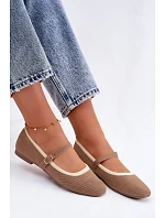 Ploché baleríny z materiálu světle hnědé model 22122467 - Boto