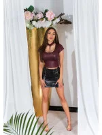 Sexi tričko Wet look 94901 fialové - KouCla