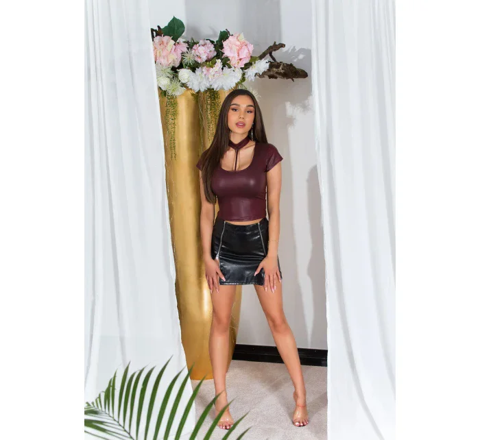 Sexi tričko Wet look 94901 fialové - KouCla