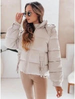Dámská prošívaná bunda s kapucí béžová Dstreet model 21991198 - FashionStreet