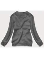 Dámská tepláková mikina v grafitové barvě se stahovacími lemy model 17038502 - J.STYLE Dámská tepláková mikina v grafitové barvě se stahovacími lemy model 17038502 - J.STYLE