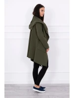 Voľne padnúca khaki bunda s kapucňou