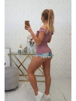 Španielska blúzka s volánikmi tmavo ružová Španielska blúzka s volánikmi tmavo ružová