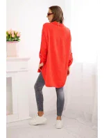 Bavlněná mušelínová košile Plus Size červený