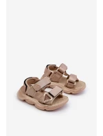 Dziecięce Sandałki Zapinane Na Rzepy Beżowe Orretta Dziecięce Sandałki Zapinane Na Rzepy Beżowe Orretta