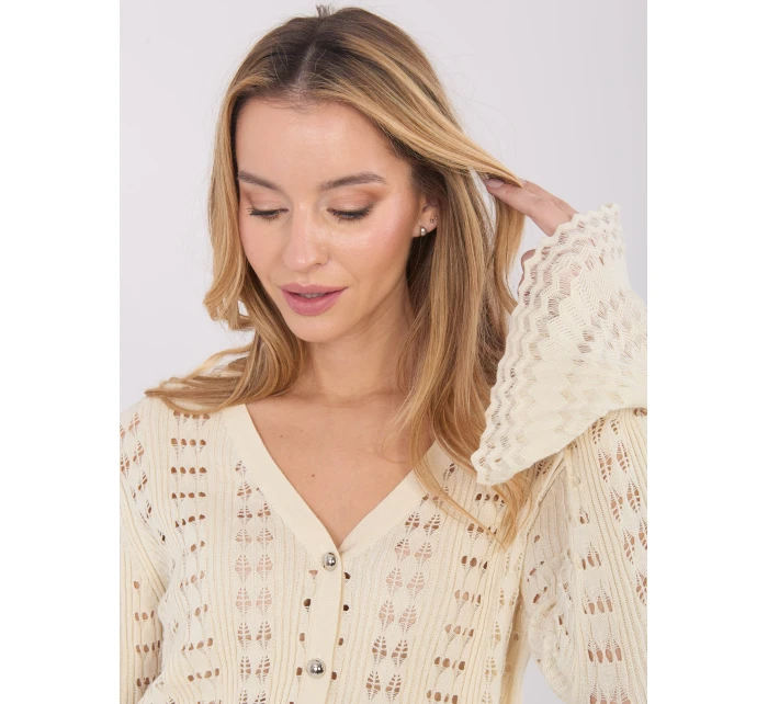 Sweter PM SW model 21821354 jasny beżowy - FPrice Sweter PM SW model 21821354 jasny beżowy - FPrice