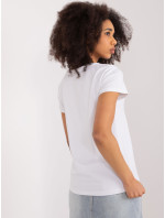 Biele dámske tričko s výšivkou BASIC FEEL GOOD