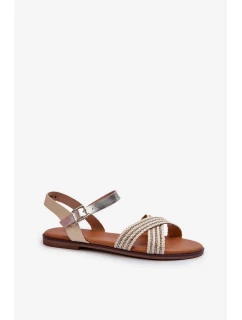 Dámske ploché sandále S.Barski beige