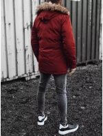 Pánská zimní bunda s kapucí bordó Dstreet model 21966452 - FashionStreet