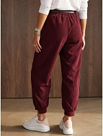 Spodnie damskie bawełniane z paskiem  model 22394777 - FashionStreet