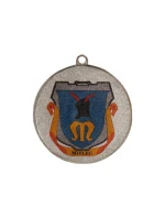 Medal stalowy srebrny  z nadrukiem kolorowym LuxorJet model 21829797