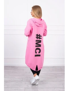 Svetloružová bunda s potlačou