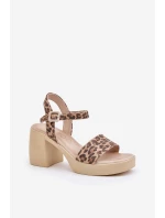 Dámské Kožené Sandály Na Leopardí model 21684138 - Zazoo Dámské Kožené Sandály Na Leopardí model 21684138 - Zazoo
