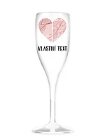 Personalizovaná nerozbitná pohár na prosecco – Dve miesta, jedno srdce