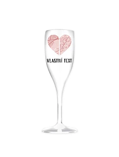 Personalizovaná nerozbitná pohár na prosecco – Dve miesta, jedno srdce