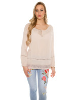 Trendy summer shirt with lace