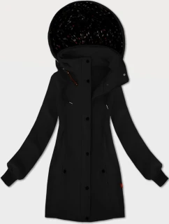 Čierna dámska mikina s kapucňou a stojacím golierom LHD (AMG-171)