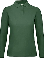 B&C ID.001 LSL /women Dámske piqué polo s dlhým rukávom 01.0I13 fľaškovozelená