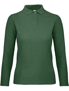 B&C ID.001 LSL /women Dámske piqué polo s dlhým rukávom 01.0I13 fľaškovozelená