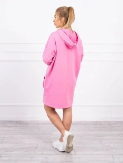 Šaty s kapucňou vo svetlo ružovej farbe