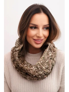 Dámsky mäkký zimný vlnený komín KN25 khaki+fango