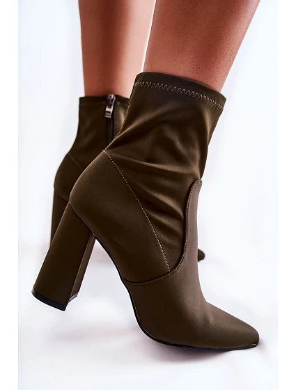Dámské Materiál Boty Na Podpatku Khaki model 21592995 - Boto Dámské Materiál Boty Na Podpatku Khaki model 21592995 - Boto
