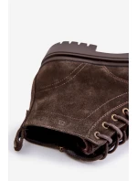 Zamszowe Ocieplane Botki Męskie Na Zamek Big Star OO174229 Brązowe Zamszowe Ocieplane Botki Męskie Na Zamek Big Star OO174229 Brązowe