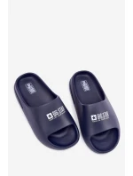 Piankowe Klapki Męskie Z Logo Big Star RR174A014 Granatowe