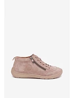 Dámske kožené semišové poltopánky v béžovej farbe Brindle