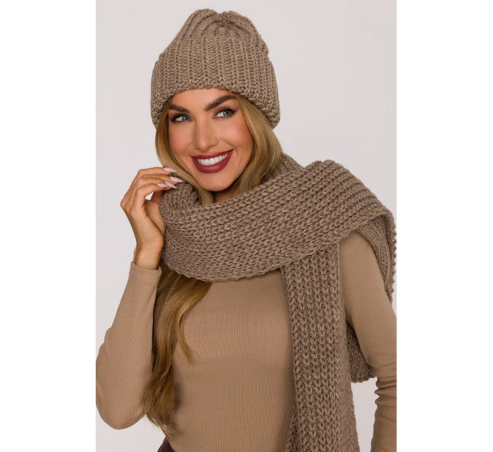 model 21417250 Žebrovaná šála béžová - Moe