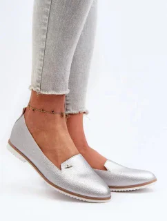 Mokasiny model 21099112 stříbrné Step in style - SWEET SHOES