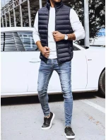 Pánská prošívaná tmavě modrá vesta Dstreet model 21965239 - FashionStreet