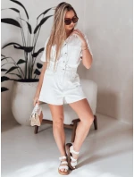 bílý džínový krátký overal Dstreet model 21988009 - FashionStreet bílý džínový krátký overal Dstreet model 21988009 - FashionStreet
