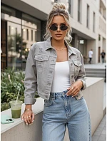 Dámská džínová bunda LANDIA sepraná šedá FashionStreet TY5684 Dámská džínová bunda LANDIA sepraná šedá FashionStreet TY5684